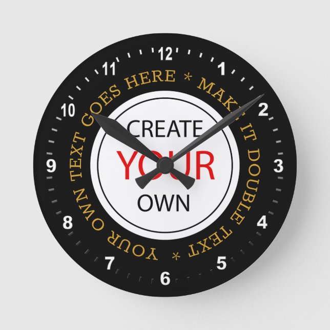Create Your Own - Personalised, branded / Photo Round Clock (Front)