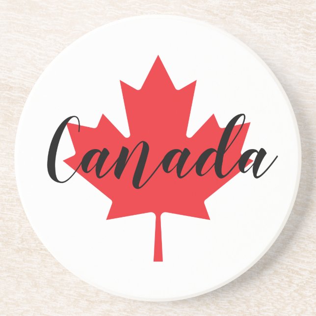 Create Your Own Personalised Canada Red Maple Leaf Coaster (Front)