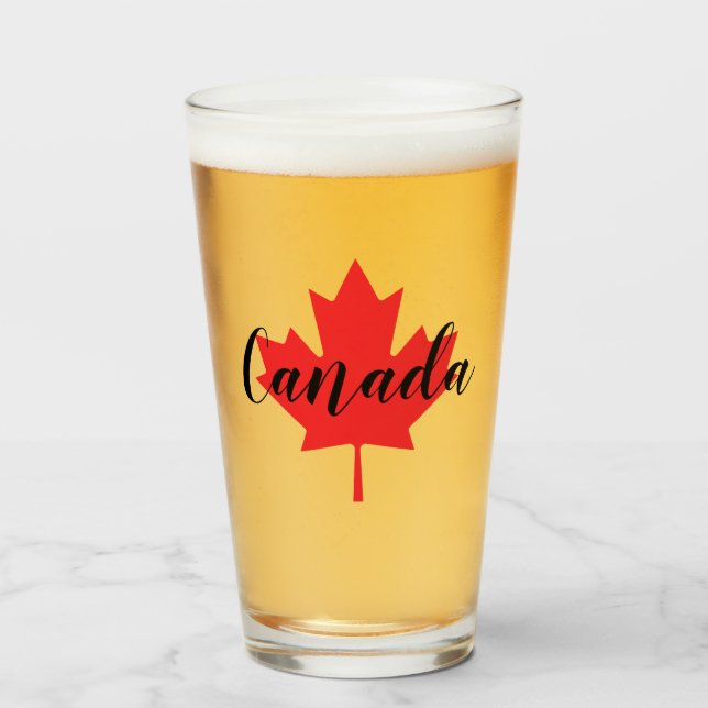 Create Your Own Personalised Canada Red Maple Leaf Glass (Front Filled)