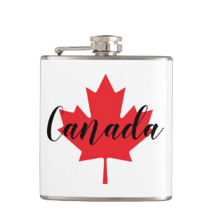 Create Your Own Personalised Canada Red Maple Leaf Hip Flask