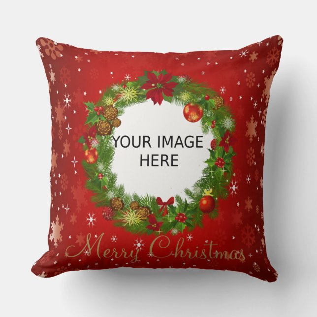 Create your own personalised Christmas Photo Cushion (Front)