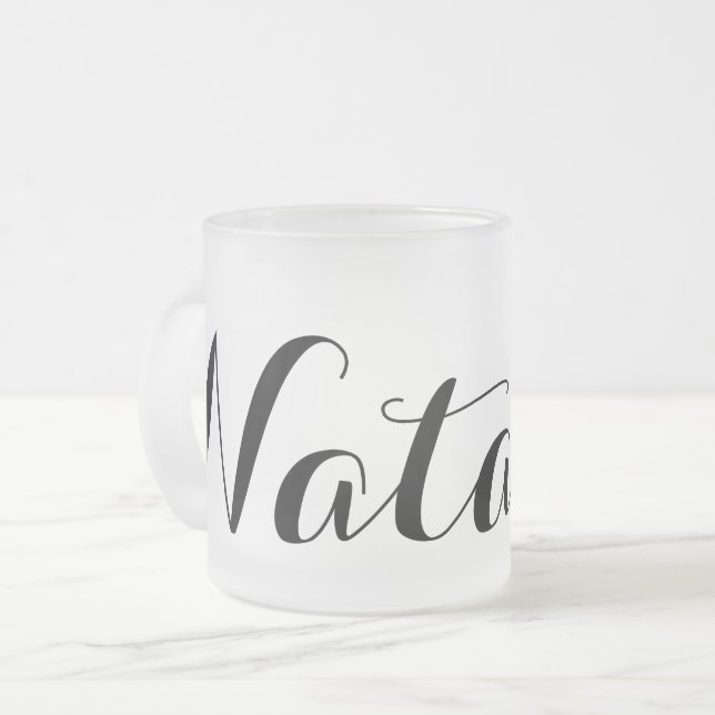 Create Your Own Personalised Custom Name Gift Frosted Glass Coffee Mug (Front Left)