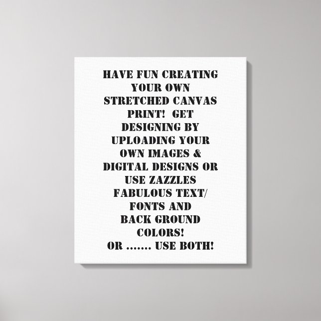 Create Your Own Personalised Customised  Canvas Print (Front)