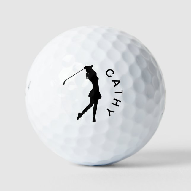 Create Your Own Personalised Golfer Logo Name Golf Balls (Front)