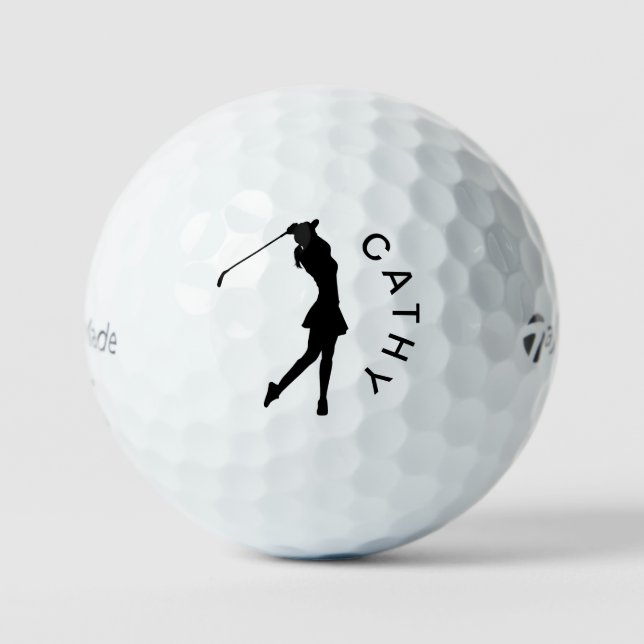 Create Your Own Personalised Golfer Logo Name Golf Balls (Front)