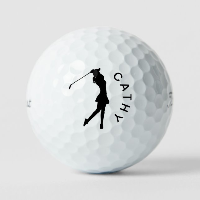 Create Your Own Personalised Golfer Logo Name Golf Balls (Front)