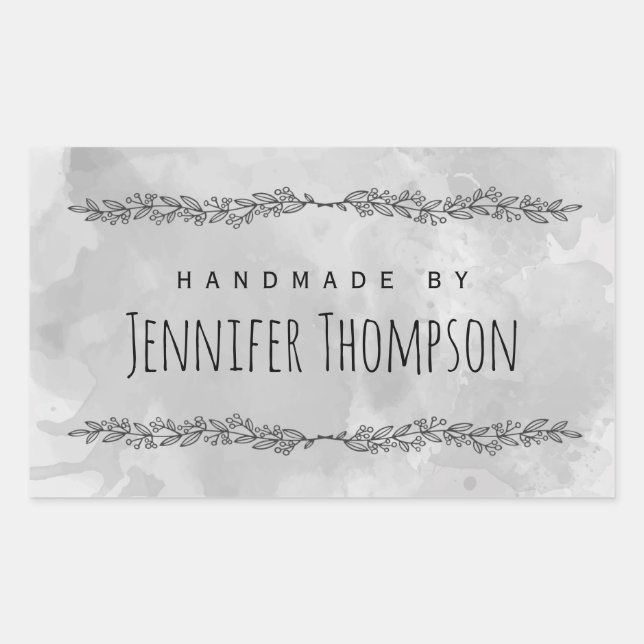 Create Your Own Personalised Handmade By Rectangular Sticker (Front)
