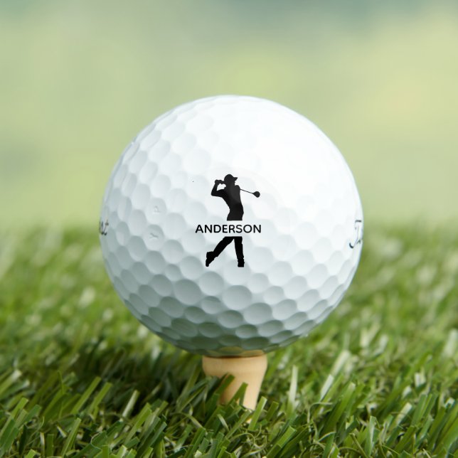 Create Your Own Personalised Modern Monogram Name  Golf Balls (Insitu Tee)