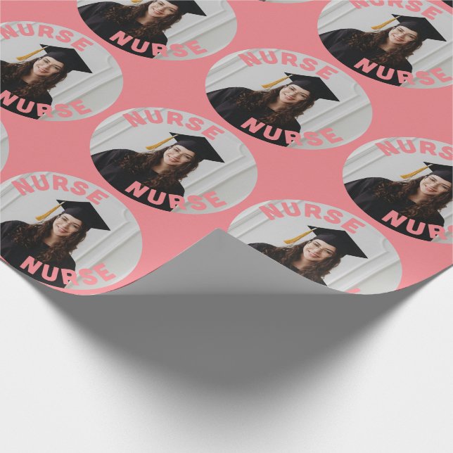 create your own personalised nurse graduate photo wrapping paper (Corner)
