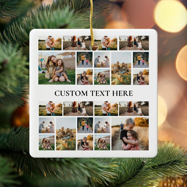Create Your Own Personalised Photo Collage Ceramic Ornament (Creator Uploaded)