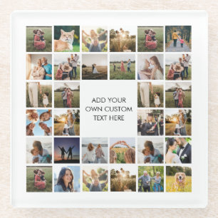 Create Your Own Personalised Photo Collage Glass Coaster
