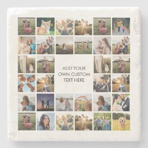 Create Your Own Personalised Photo Collage Stone Coaster