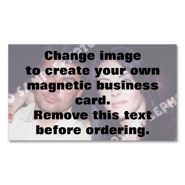 Create your own personalised photo magnetic business card (Front)