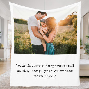 Create Your Own Personalised Photo Quote Fleece Blanket