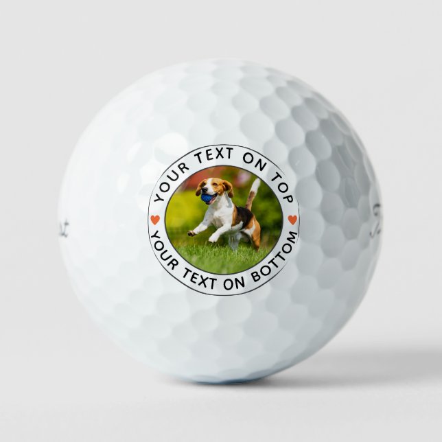Create Your Own Personalised Photo Simple Text Golf Balls (Front)