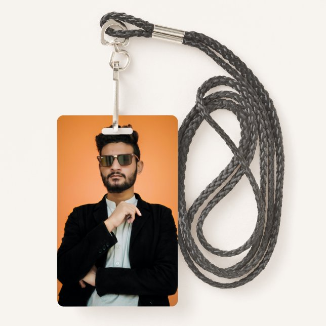 Create your own Personalised Picture Custom Photo ID Badge (Front with Lanyard)