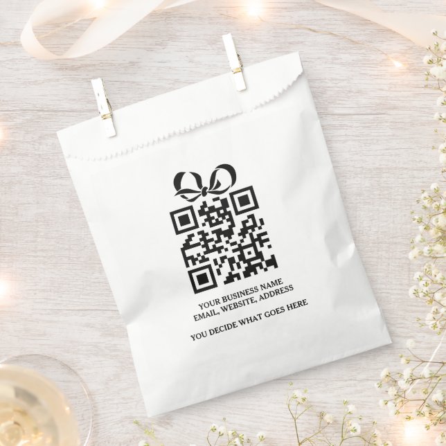 Create Your Own Personalised QR Code Business Favour Bags (Clipped)