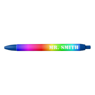 Create Your Own Personalised Rainbow Gradient Blue Ink Pen