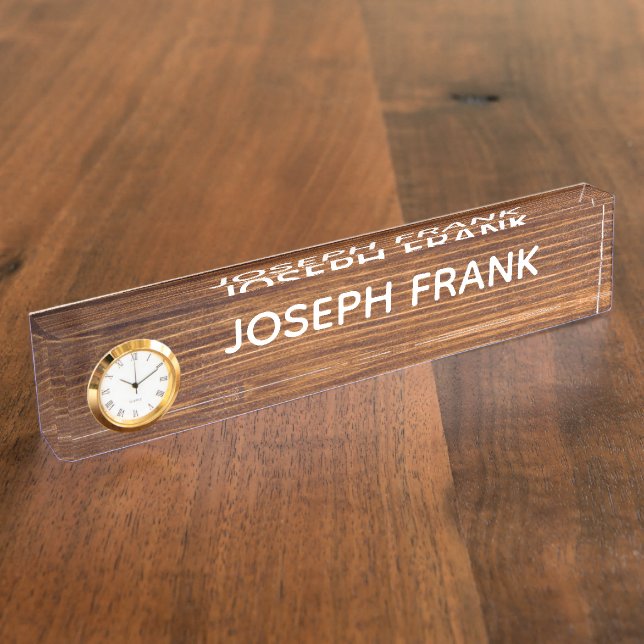 Create Your Own Personalised Rustic Wood Photo Nameplate (Side)