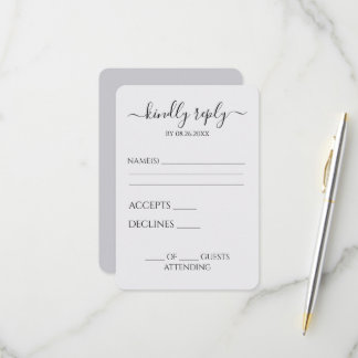 Create Your Own Personalised Wedding Calligraphy RSVP Card