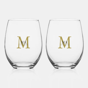 Create Your Own Personalize Add Monogram,Name Stemless Wine Glass