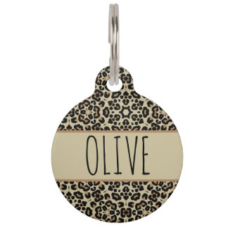 CREATE YOUR OWN PERSONALIZE LEOPARD DOG PET  TAG