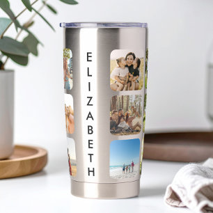 Create Your Own Personalized 15 Photo Collage Insulated Tumbler