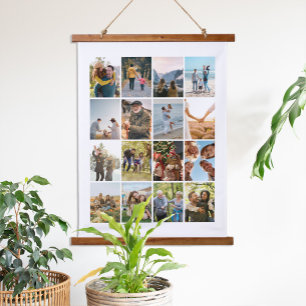 Create Your Own Personalized 16 Photo Collage Hanging Tapestry