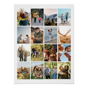 Create Your Own Personalized 16 Photo Collage Poster