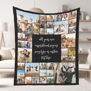 Create Your Own Personalized 36 Photo Collage Fleece Blanket