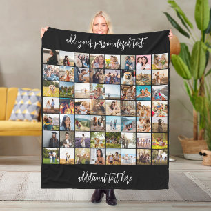 Create Your Own Personalized 56 Photo Collage Fleece Blanket