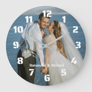 Create Your Own Personalized Wedding Photo Large Clock