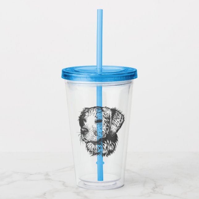 Create Your Own Pet Dog Customised Acrylic Tumbler (Front)