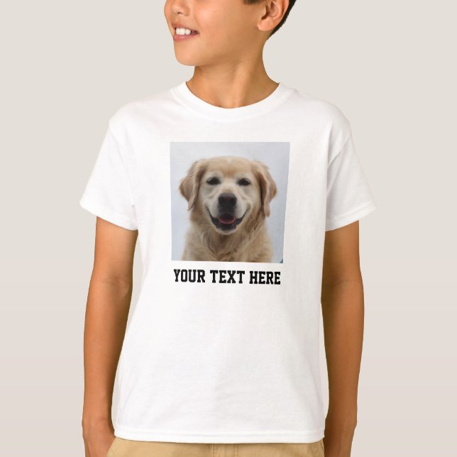 Create Your Own Pet Dog Photo Name T-Shirt (Front)