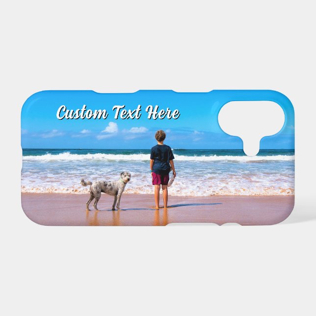 Create Your Own Pet Photo iPhone Case Custom Text (Back Horizontal)