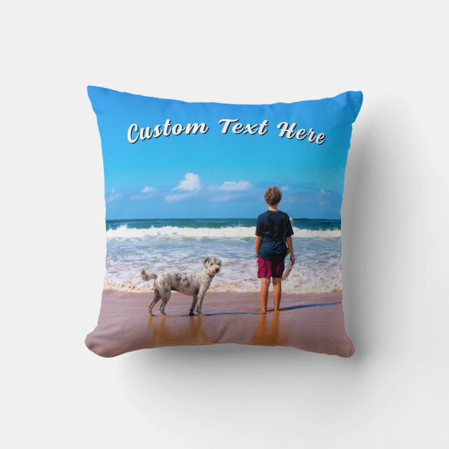 Create Your Own Pet Photo Pillow Personalized Text (Front)
