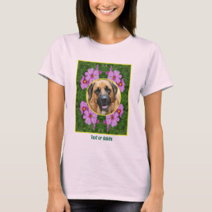Create Your Own Pet Photo Pink Cosmos Flowers  T-Shirt