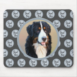 Create Your Own Pet Portrait Photo Modern Grey Mouse Pad