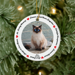 Create Your Own Pet Siamese Cat Memorial  Ceramic Tree Decoration