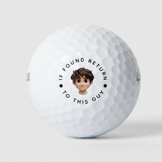 Create Your Own Photo / Avatar Text and Name  Golf Balls (Front)