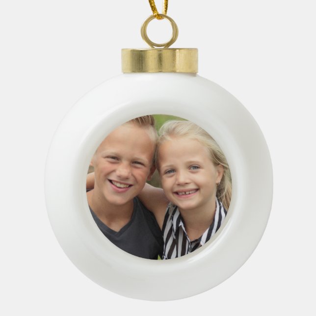Create Your Own Photo  Ceramic Ball Christmas Ornament (Front)
