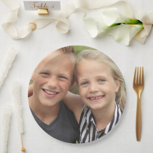 Create Your Own Photo Classic Round Sticker Paper Plate
