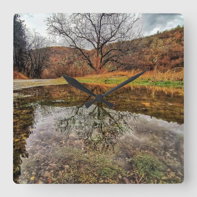 Create your own photo clock, template, simple square wall clock (Front)