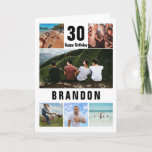 Create Your Own Photo Collage Birthday Card<br><div class="desc">Create your own Happy Birthday card featuring a modern photo collage ,  their age and name. All colours and text can be personalised.</div>