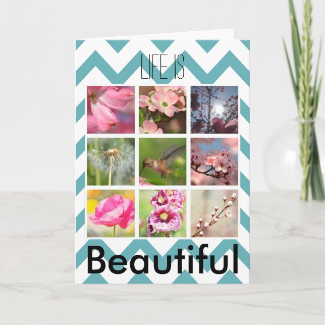 Create Your Own Photo Collage Chevron Card (Front)