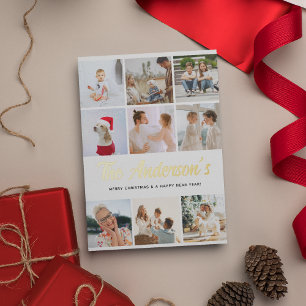 Create Your Own Photo Collage Christmas Gold