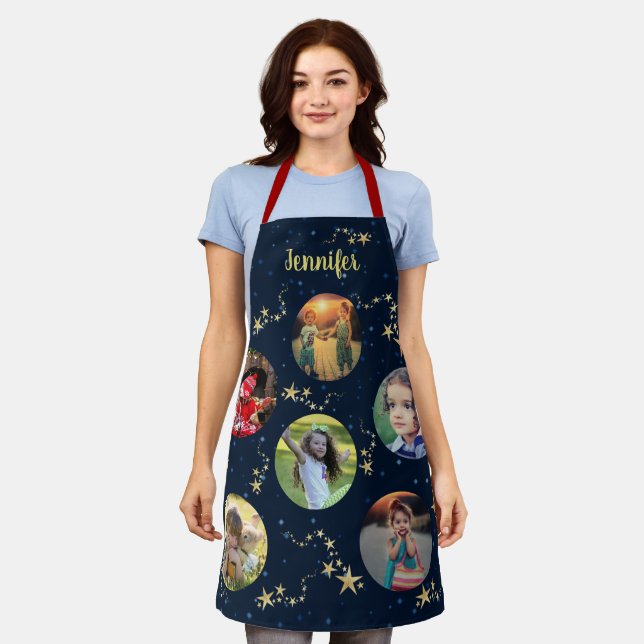 Create your own photo collage Christmas monogram Apron (Worn)