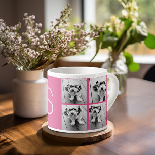 Create Your Own Photo Collage Custom Monogram Espresso Cup