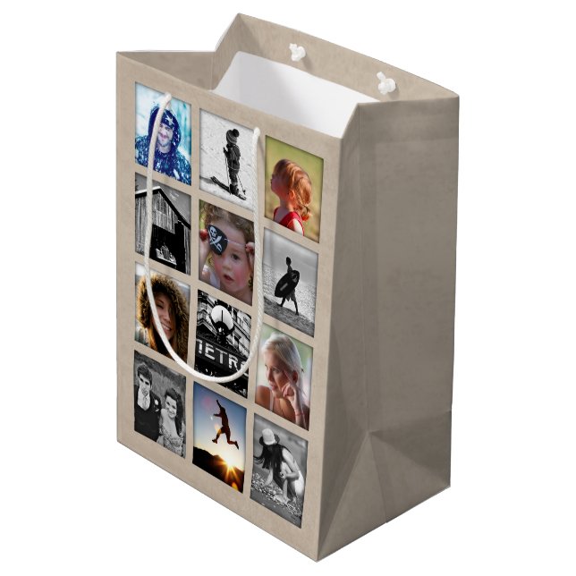 Create-Your-Own Photo Collage Gift Bag (Back Angled)