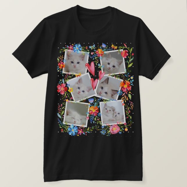 Create Your Own Photo Collage Kids Pets Family T-Shirt (Design Front)